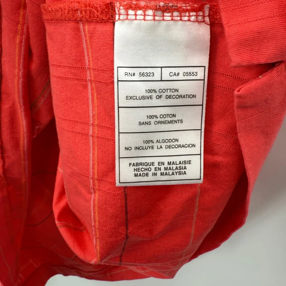 Tiger Woods Collection Golf Polo Shirt‎ Mens XL Red Striped Cotton Blend